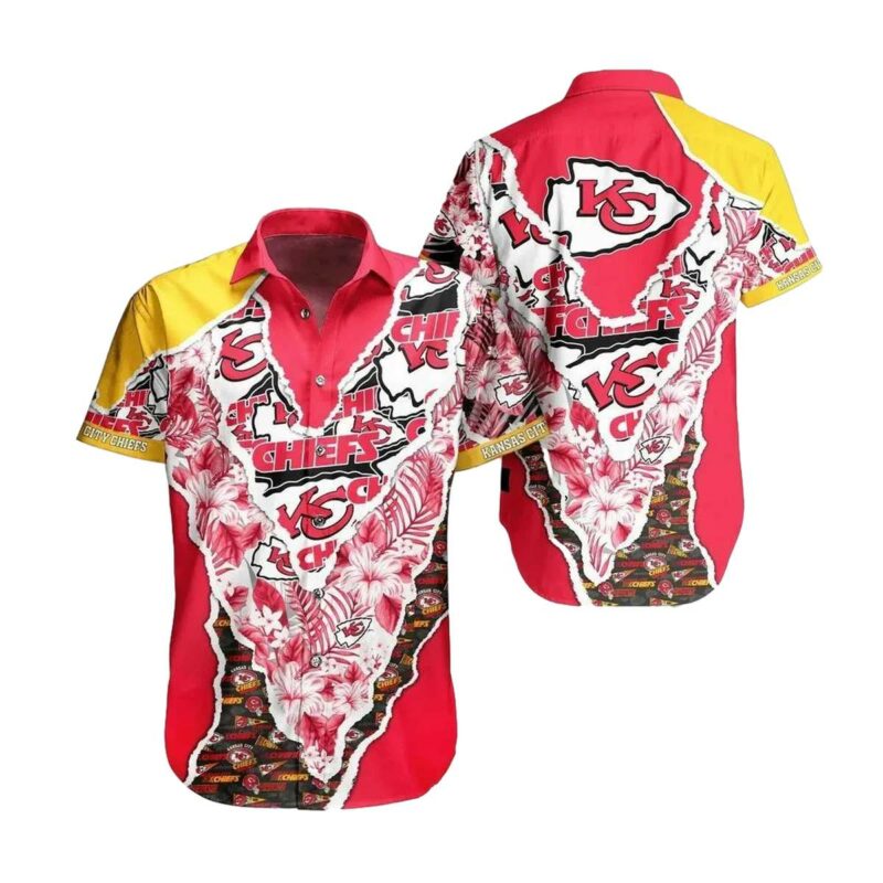 Kansas City Chiefs Floral Pattern Hawaiian Shirt