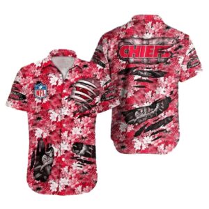 Kansas City Chiefs Floral Graphic Hawaiian Shirt – Unisex Aloha Tee