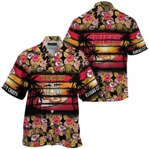 Kansas City Chiefs Floral Sunset Vibes Unisex Hawaiian Shirt Gift