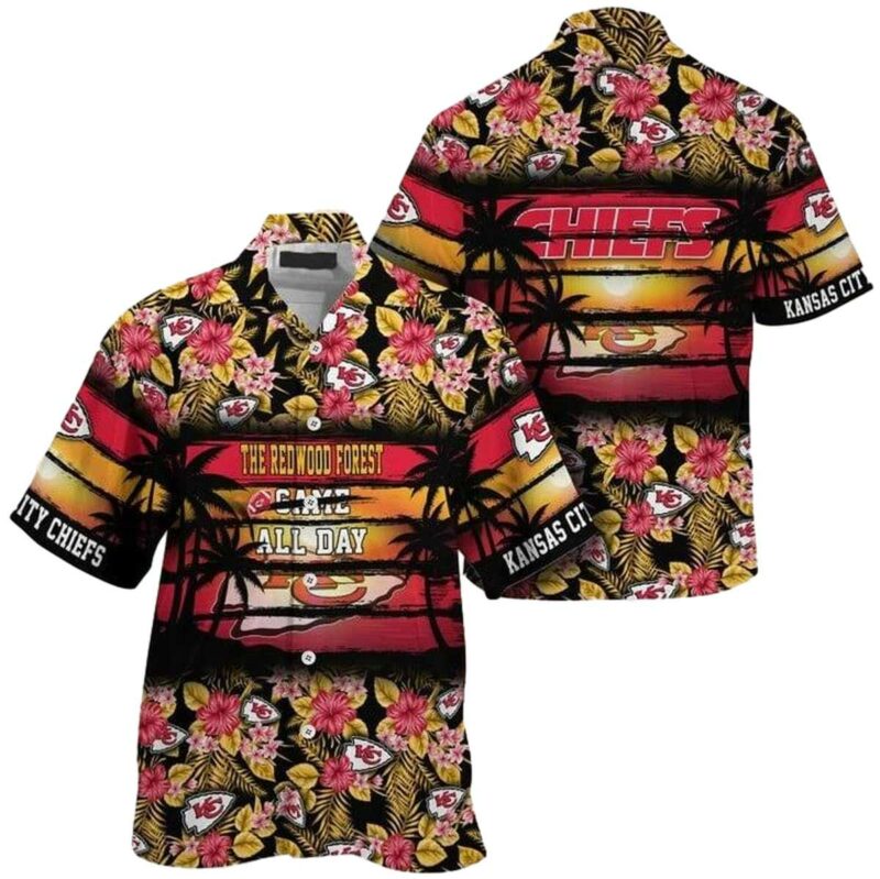 Kansas City Chiefs Floral Sunset Vibes Hawaiian Shirt