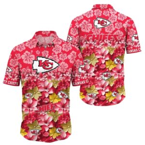 Kansas City Chiefs Floral Graphic Hawaiian Shirt – Unisex Aloha Tee