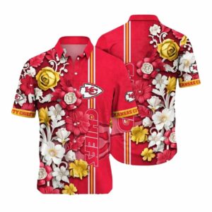 Kansas City Chiefs Floral Hawaiian Shirt – Unisex Summer Football Tee