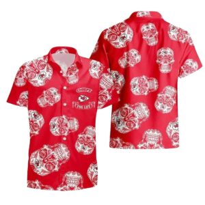 Kansas City Chiefs For Life Red Skull Graphic Hawaiian Shirt – Unisex