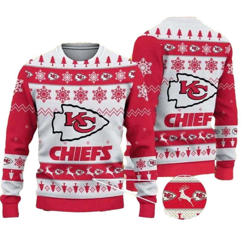 Kansas City Chiefs Frosty Cheer Ugly Christmas Sweater