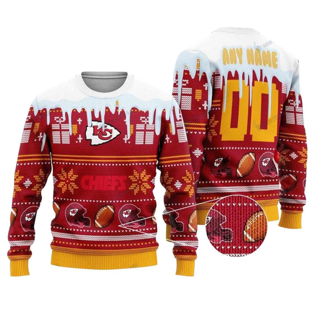 Kansas City Chiefs Frosty Holiday Ugly Christmas Sweater
