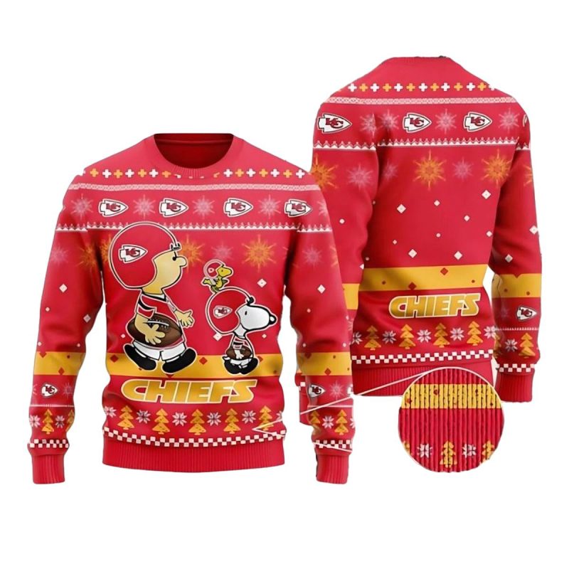 Kansas City Chiefs Funny Charlie Brown Peanuts Snoopy Ugly Christmas Sweater