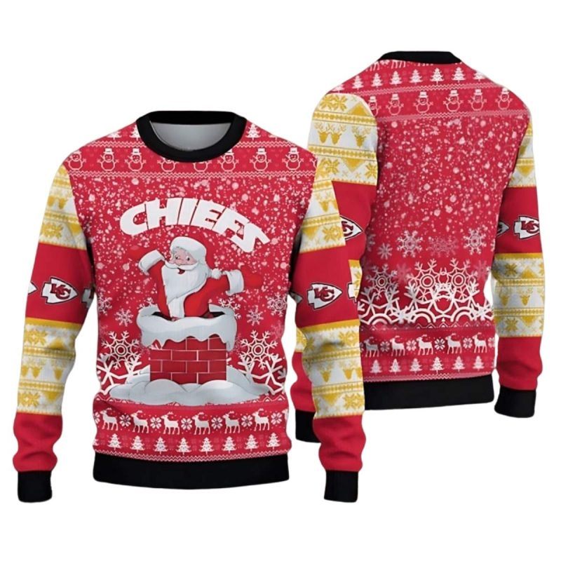 Kansas City Chiefs Funny Santa Claus Ugly Christmas Sweater