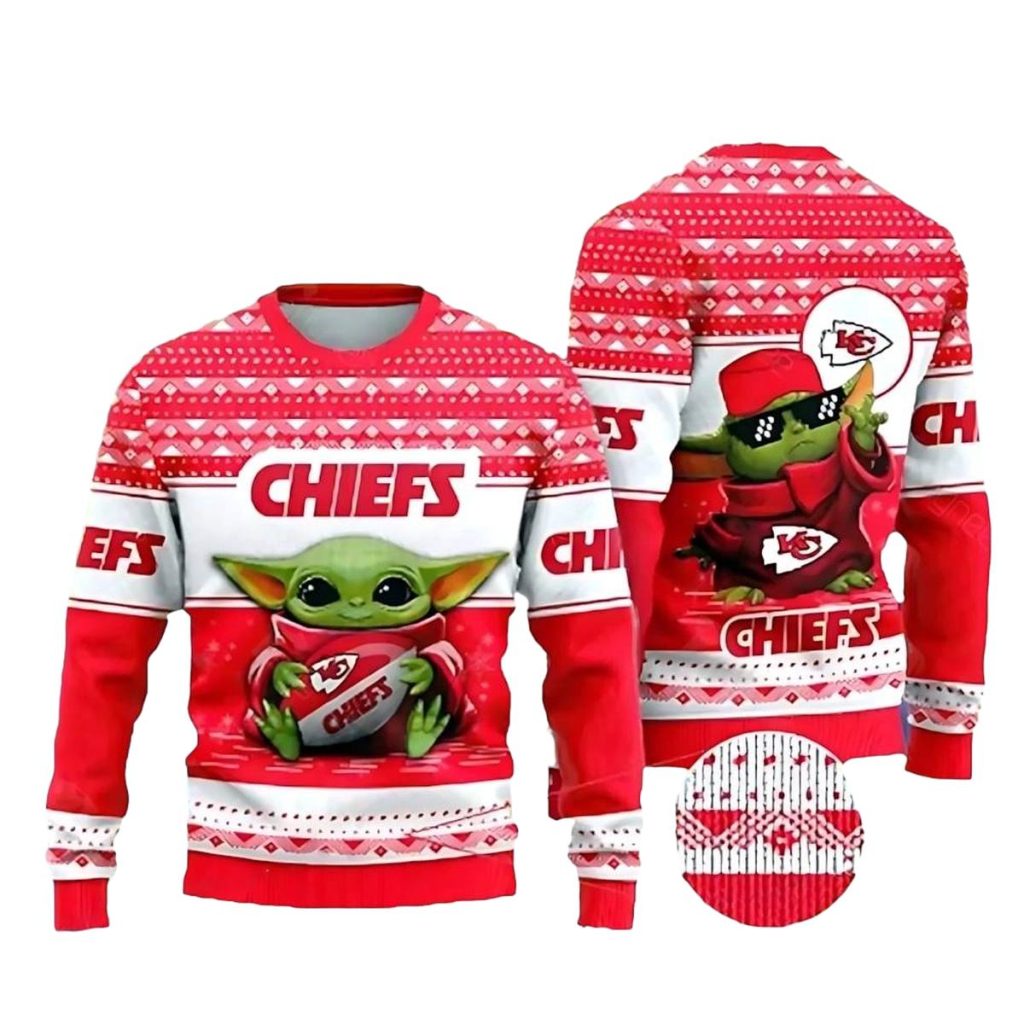 Robelooks 7 Kansas City Chiefs Galactic Holiday Ugly Christmas Sweater