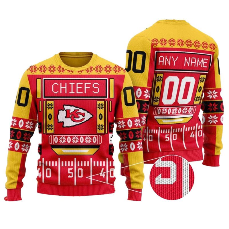 Kansas City Chiefs Game Day Scoreboard Ugly Christmas Sweater