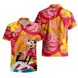 Kansas City Chiefs Graphic Printed Unisex Goofy Palm Leaves Hawaiian Shirt