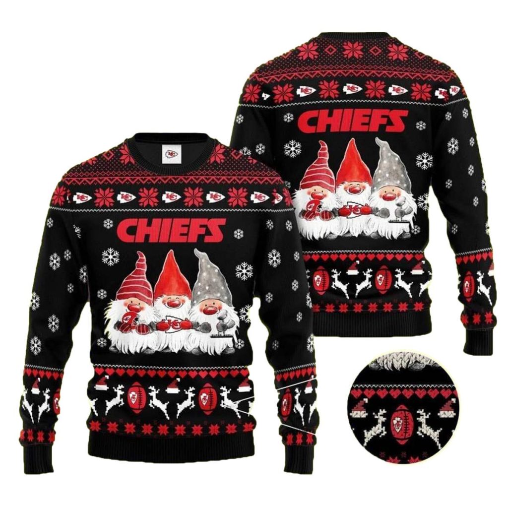 Kansas City Chiefs Gnome Cheer Ugly Christmas Sweater