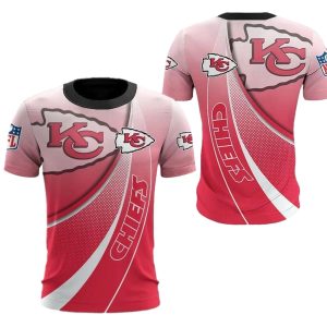 Kansas City Chiefs Gradient Curve AOP Shirt
