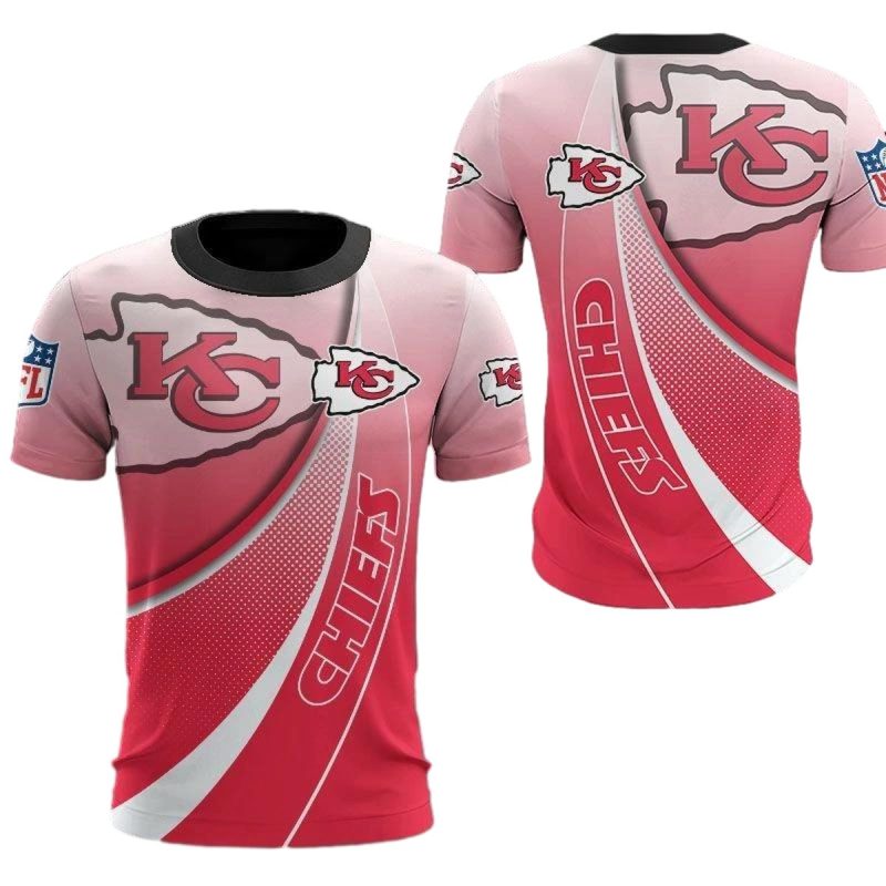 Kansas City Chiefs Gradient Curve 3D Shirt