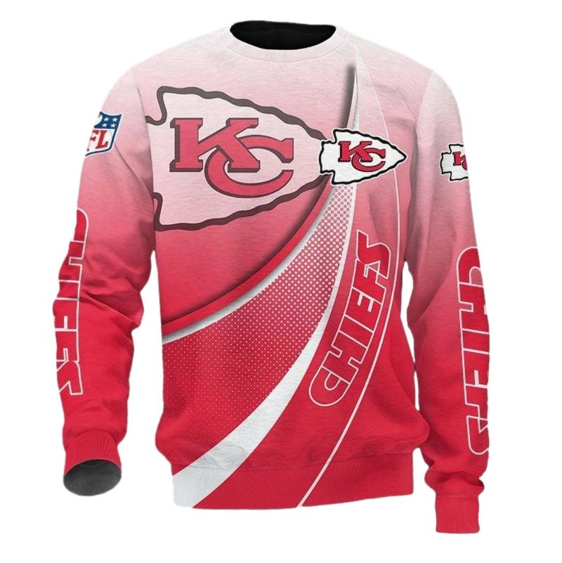 Kansas City Chiefs Gradient Curve 3D Sweatshirt