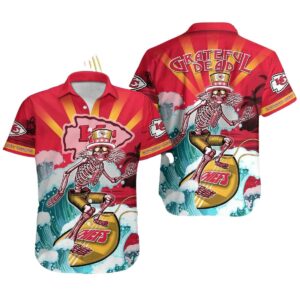 Kansas City Chiefs Grateful Dead Graphic Unisex Surf Hawaiian Shirt