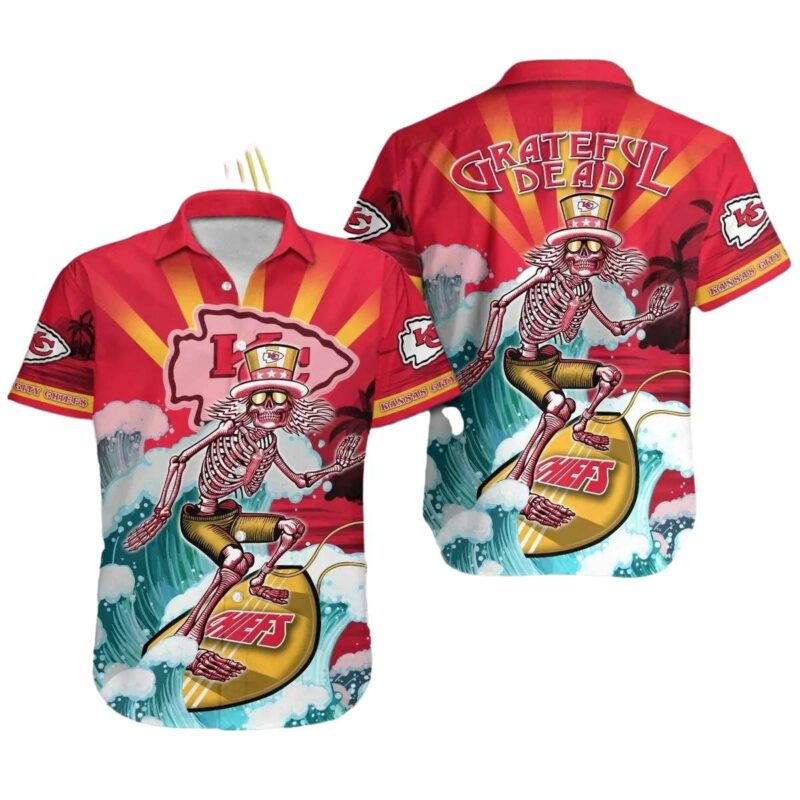 Kansas City Chiefs Grateful Dead Surf Hawaiian Shirt