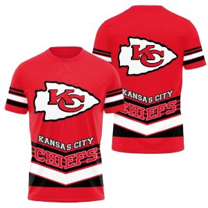Kansas City Chiefs Gridiron Retro Stripe Red AOP Shirt