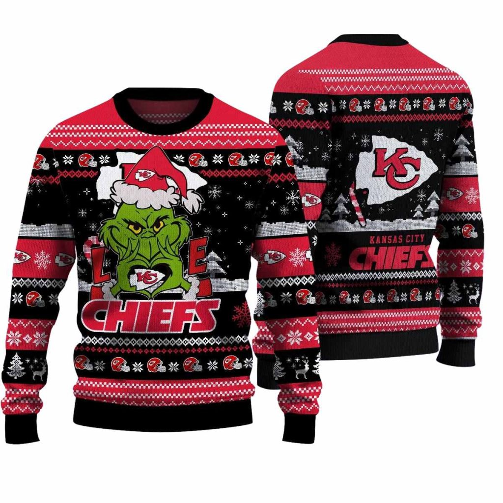 Kansas City Chiefs Grinch Love Ugly Christmas Sweater