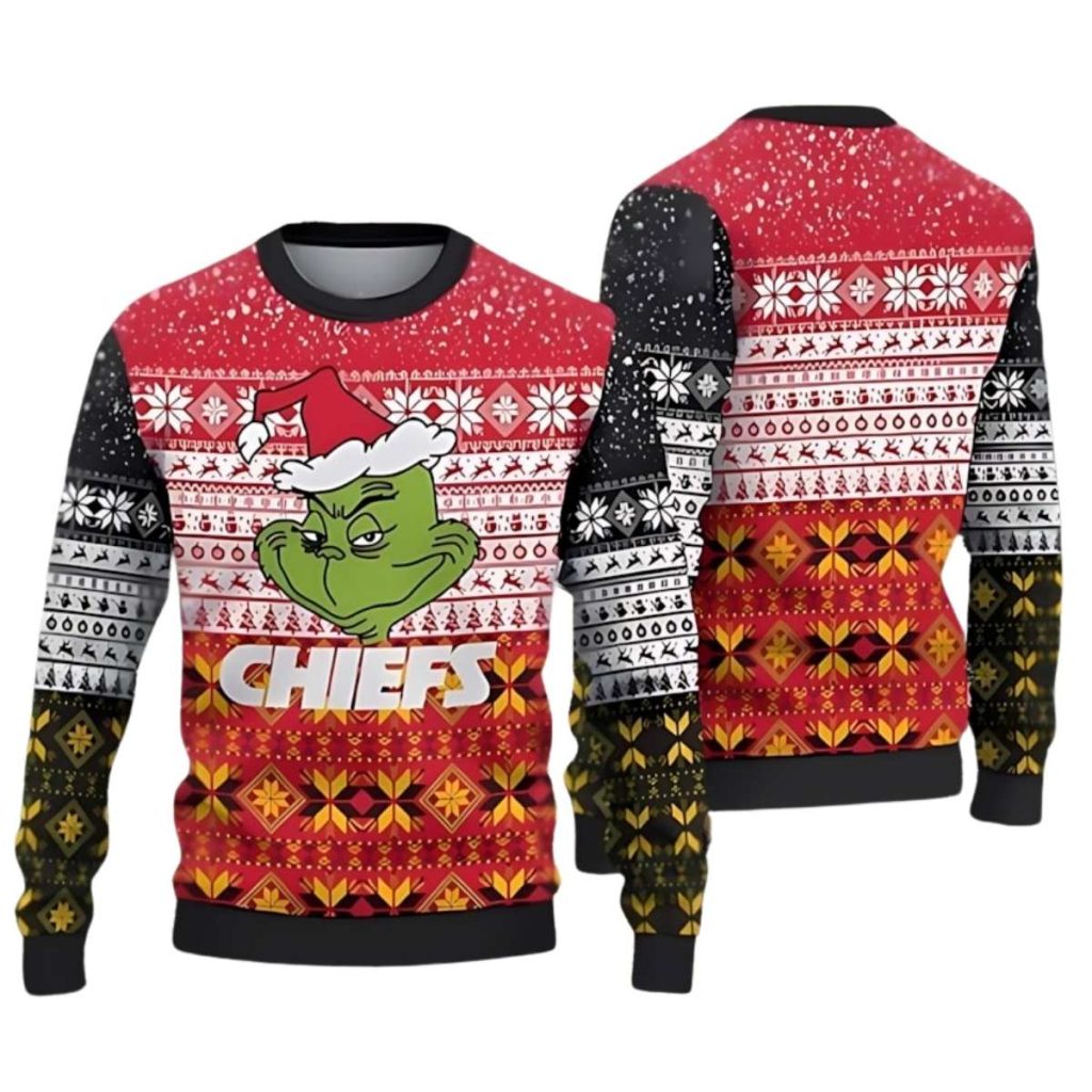 Kansas City Chiefs Grinchmas Ugly Christmas Sweater