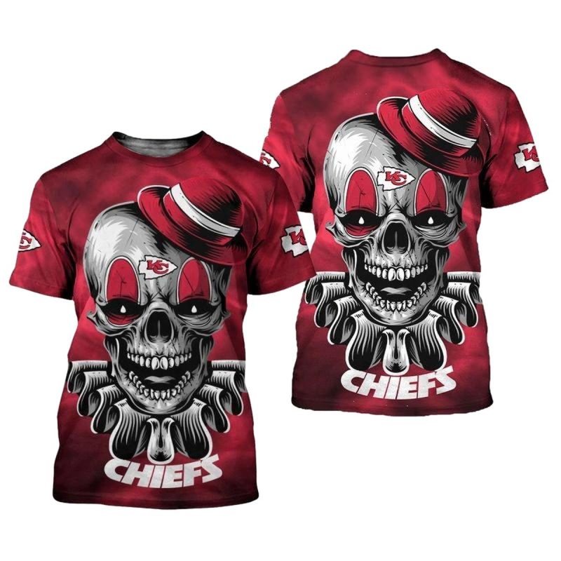 Kansas City Chiefs Halloween Skull Clown Limited Edition T Shirts Nla0292106 2Kzl4