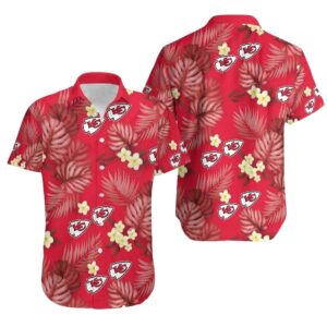 Kansas City Chiefs Red Palm Leaves Hawaiian Shirt – Unisex Graphic Tee
