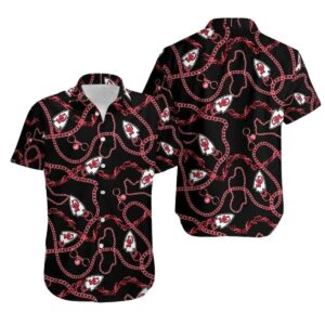Kansas City Chiefs Black Graphic Hawaiian Shirt – Unisex Aloha Tee