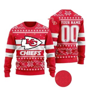 Personalized Kansas City Chiefs Holiday Victory Ugly Sweater