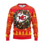 Kansas City Chiefs Holiday Wreath Ugly Sweater