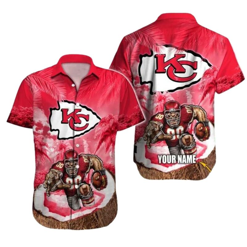 Kansas City Chiefs Island Blitz Custom Name Hawaiian Shirt