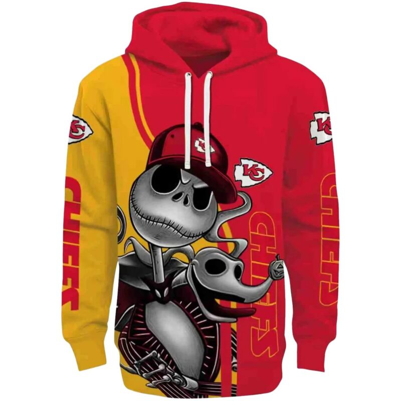 Kansas City Chiefs Jack Skellington Red Hoodie Best Selling 1.Jpg