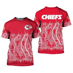 Kansas City Chiefs Logo Bandana Red Pattern AOP Shirt