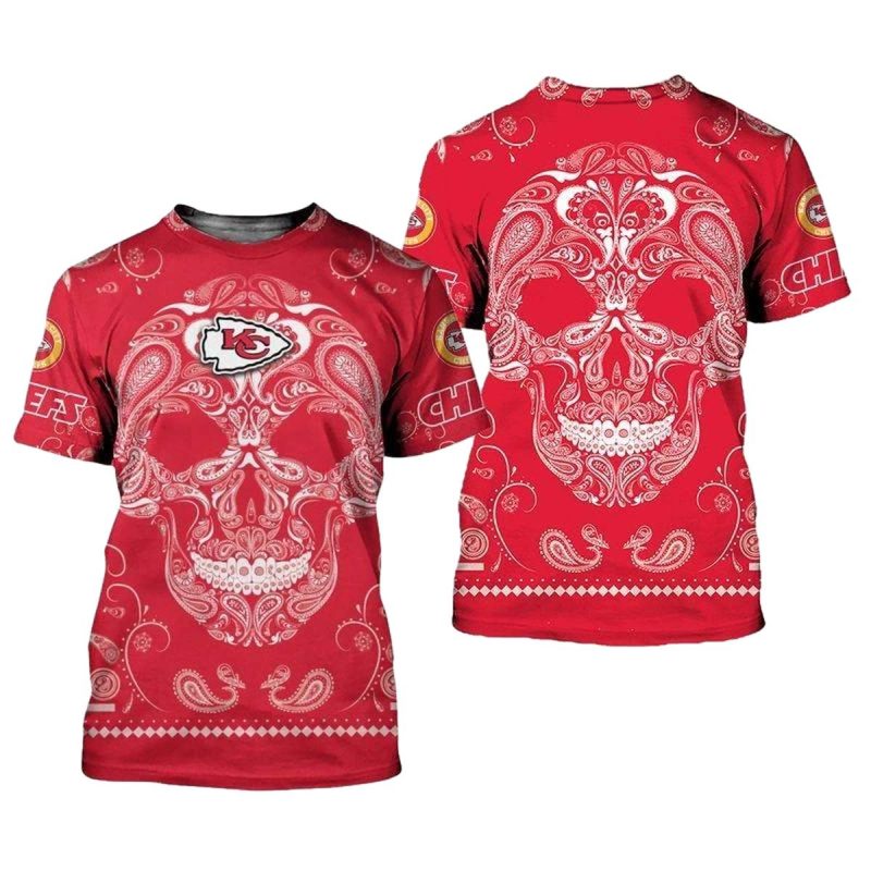 Kansas City Chiefs Limited Edition Bandana Skull T Shirt Sizes S 5Xl New0124103 Gvvdx