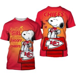 Just A Girl Who Love Snoopy And Chiefs AOP Shirt