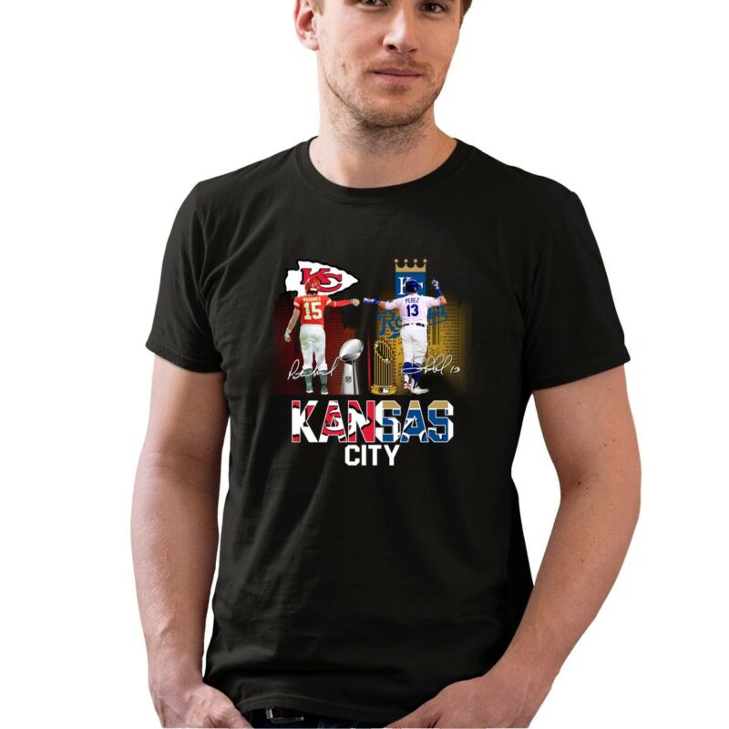 Kansas City Chiefs Mahomes And Kansas City Royals Mahomes Perez 0 T Shirt.jpg