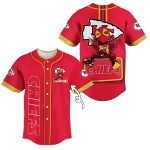Personalized Kansas City Chiefs Mascot Red Baseball Jersey