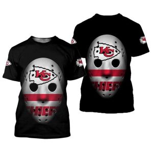 Kansas City Chiefs Mask Honor Halloween Black AOP Shirt