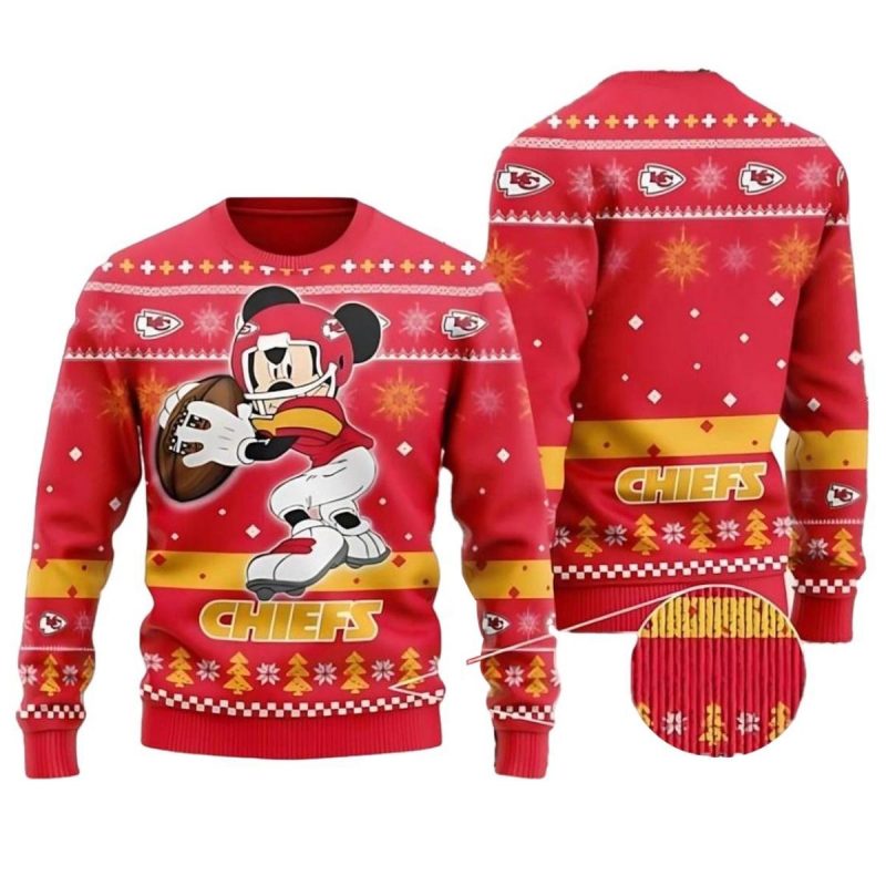 Kansas City Chiefs Mickey Mouse Funny Ugly Christmas Sweater
