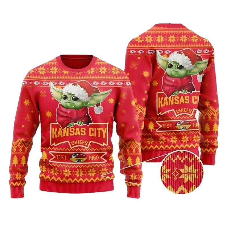 Kansas City Chiefs Mickey Mouse Funny Ugly Christmas Sweater Both Side