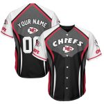 Personalized Kansas City Chiefs Modern Edge White And Black Baseball Jersey