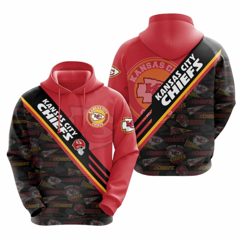 Kansas City Chiefs Multi Logo Sideline Swagger Striped Jersey All Over Print Hoodie.jpg
