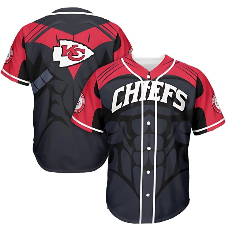 Kansas City Chiefs Muscle Power Custom Baseball Jersey