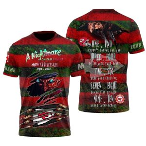 Kansas City Chiefs Nightmare Street 40th Anniversary Horror AOP Shirt