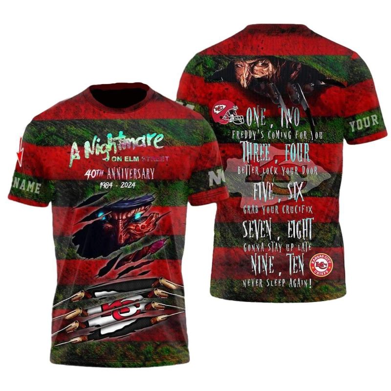 Kansas City Chiefs Nightmare Street 40Th Anniversary Horror Shirt