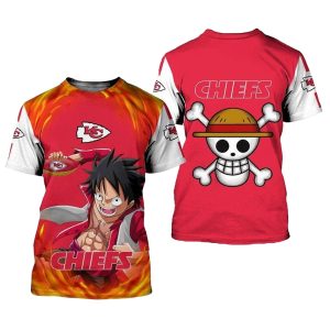 Kansas City Chiefs One Piece Luffy Red AOP Shirt