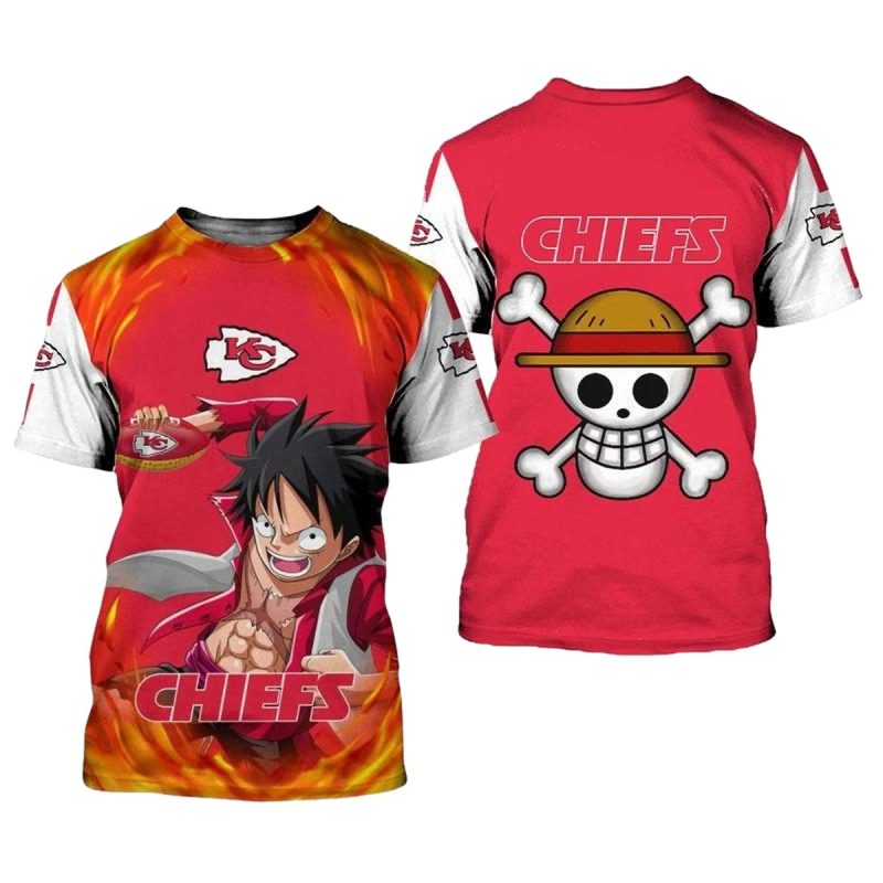 Kansas City Chiefs One Piece Luffy Limited Edition All Over Print T Shirt Unisex Size Nla0003102 U1Hdj