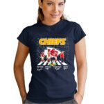 kansas city chiefs pacheco kelce mahomes andy reid walk in snow signatures 1 t shirt.jpg