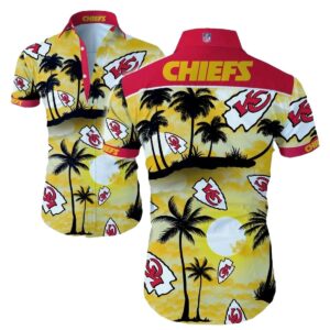 Kansas City Chiefs Graphic Palm Sunset Hawaiian Shirt – Unisex Gift