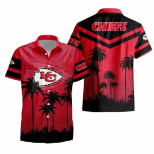 Kansas City Chiefs Graphic Palm Tree Hawaiian Shirt – Unisex Aloha Tee