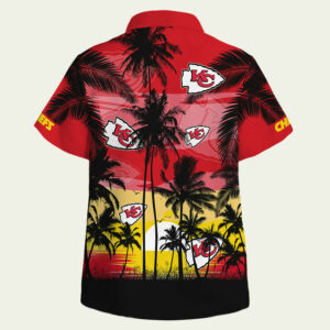 Kansas City Chiefs Red Black Palm Tree Hawaiian Shirt – Unisex Graphic Tee