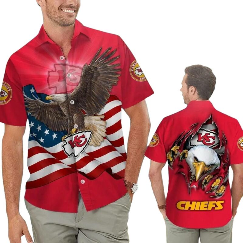 Kansas City Chiefs Patriotic Eagle Hawaiian Shirt